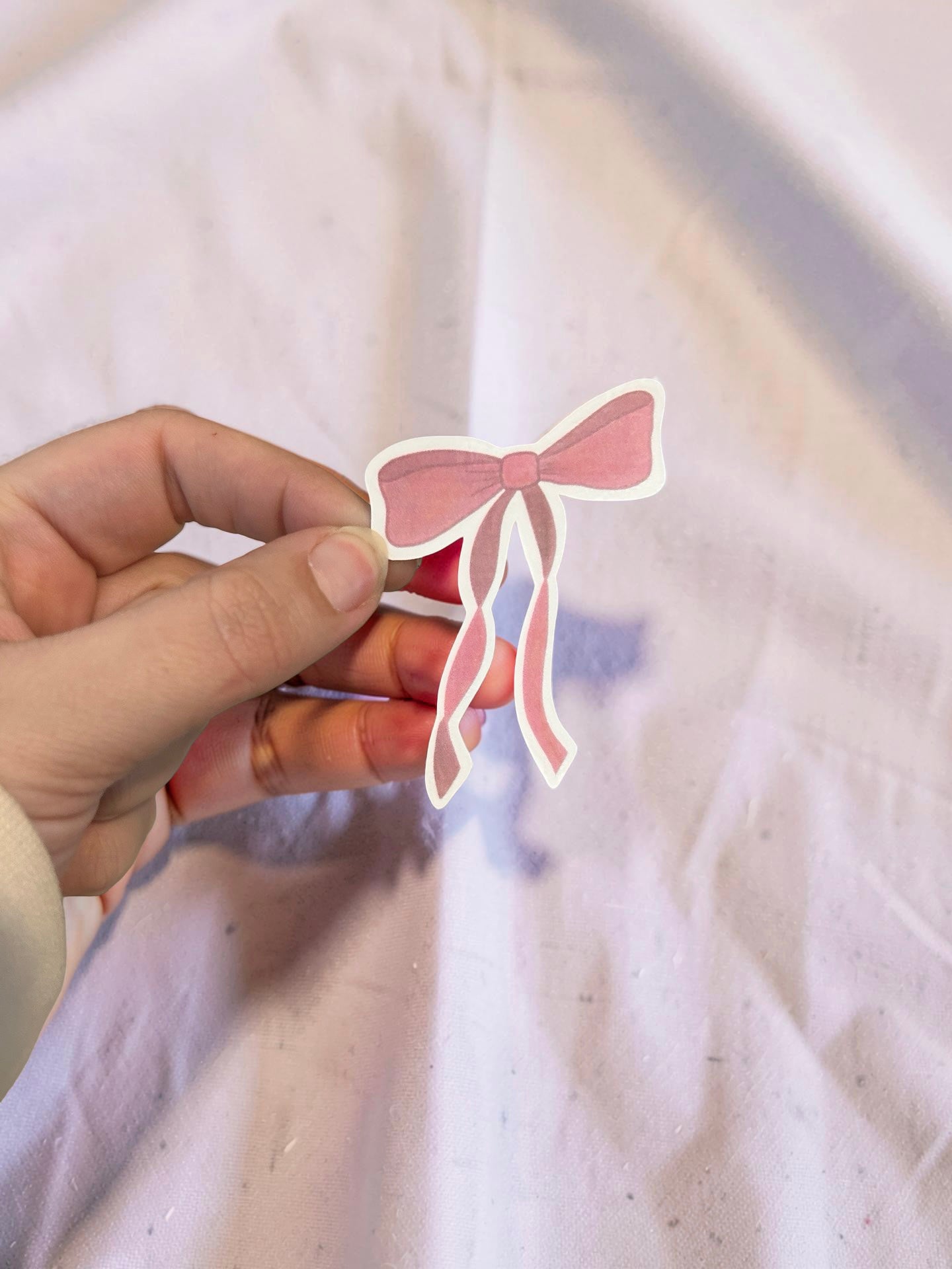 Pink Skinny Bow Sticker