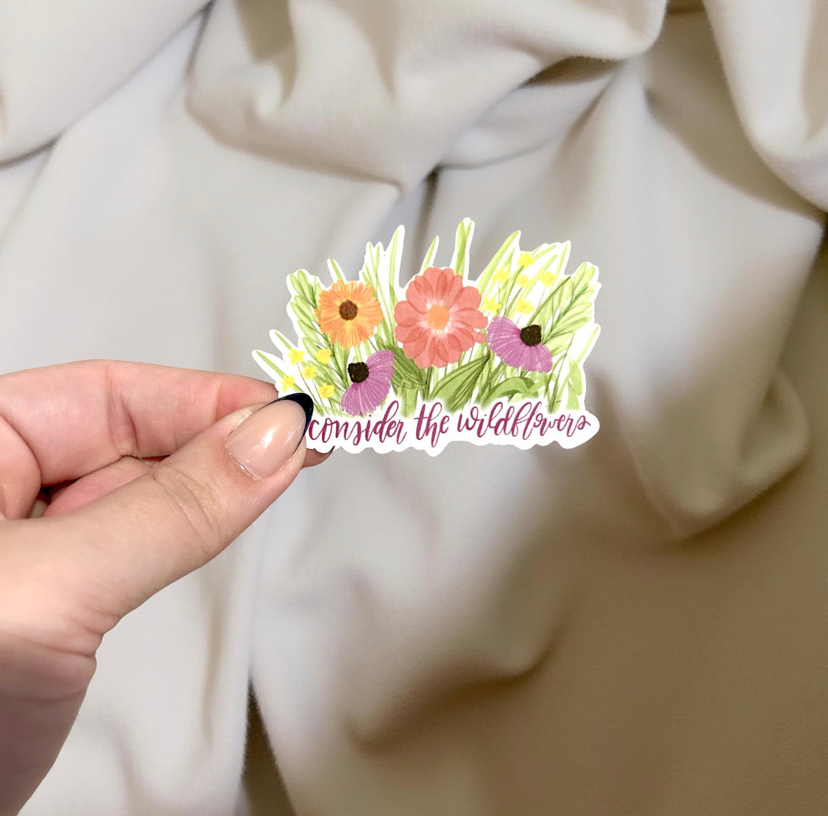 Consider the Wildflowers Christian Sticker