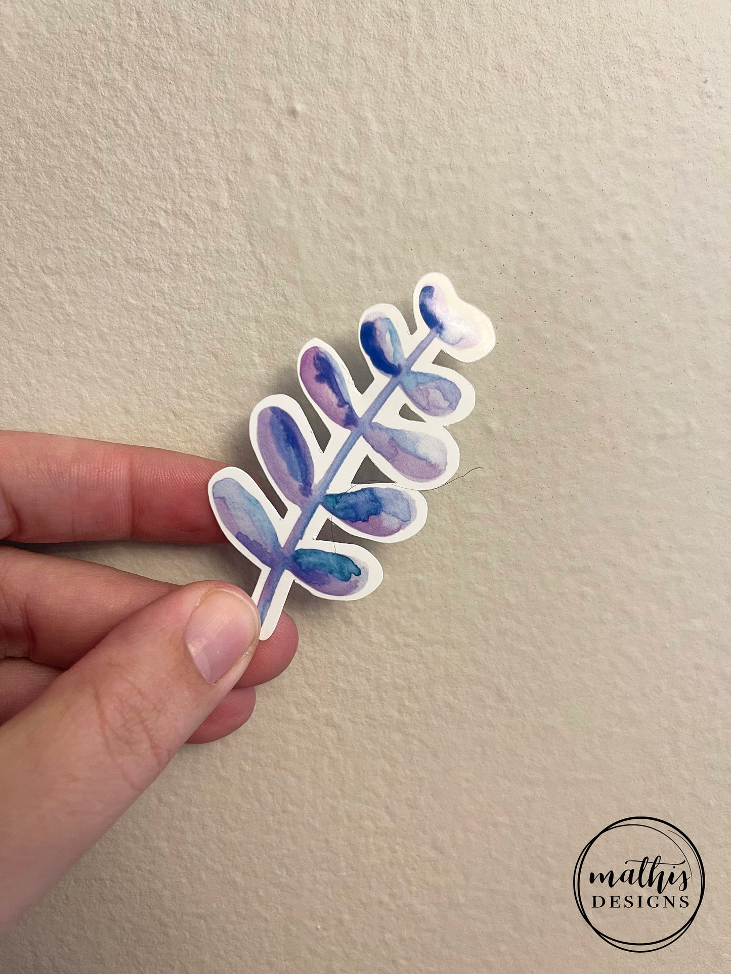 Purple Watercolor Succulent Sticker,