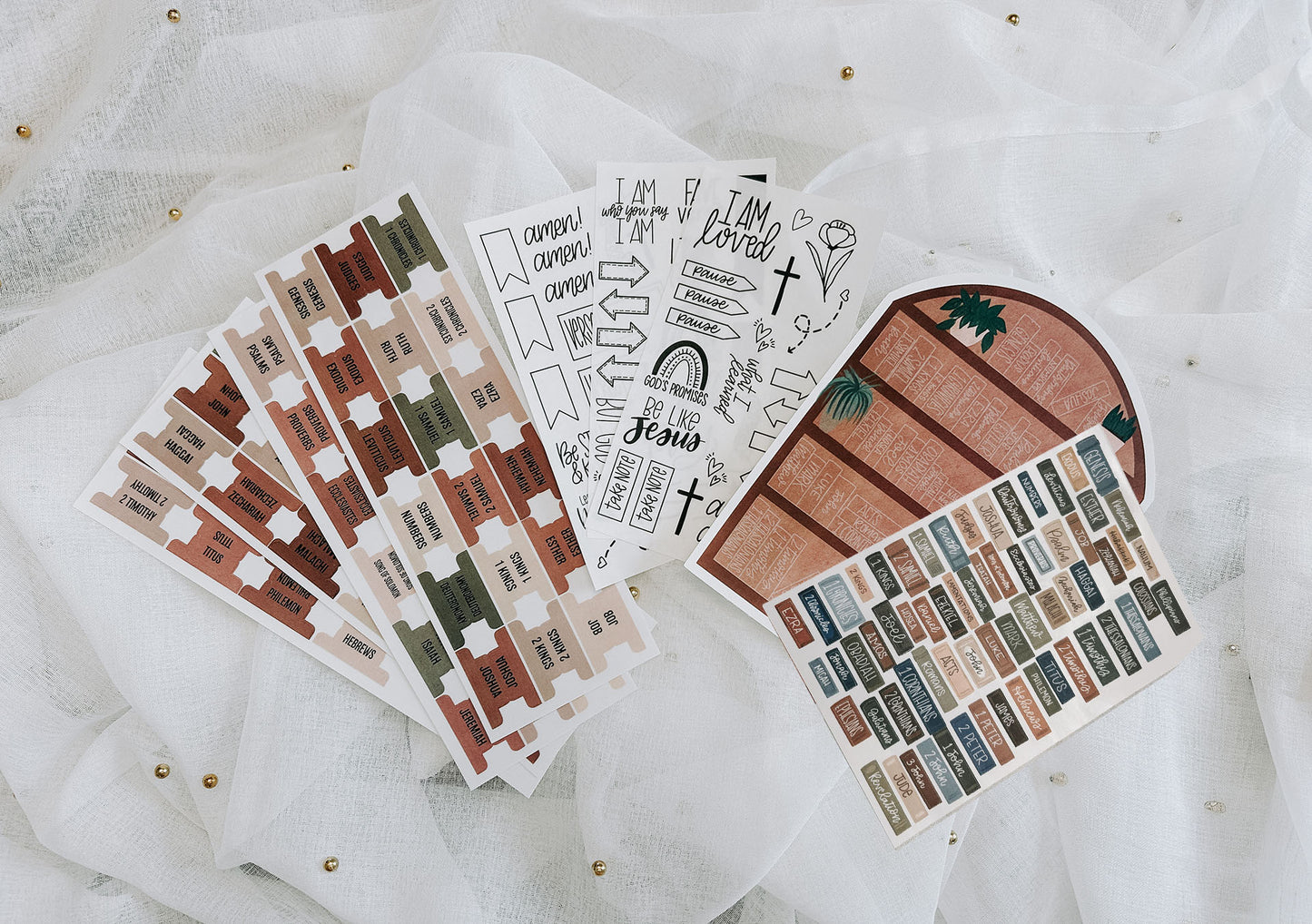 Bible study sticker bundle, Bible reading tracker, Bible tabs, Bible journal margin stickers