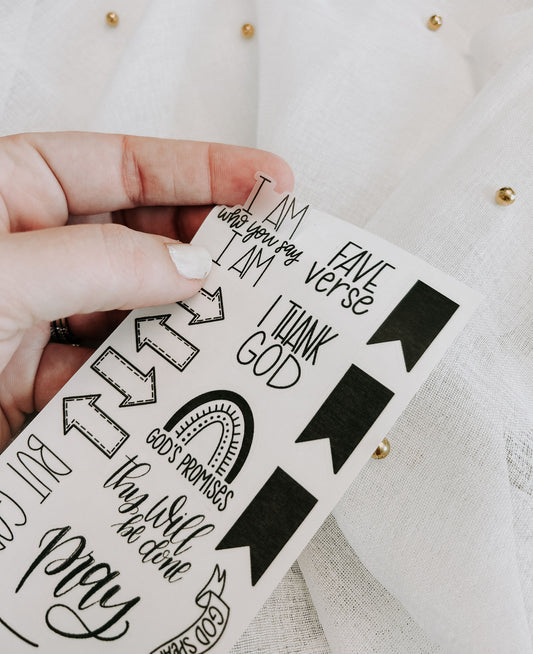 Bible Journaling Clear Stickers