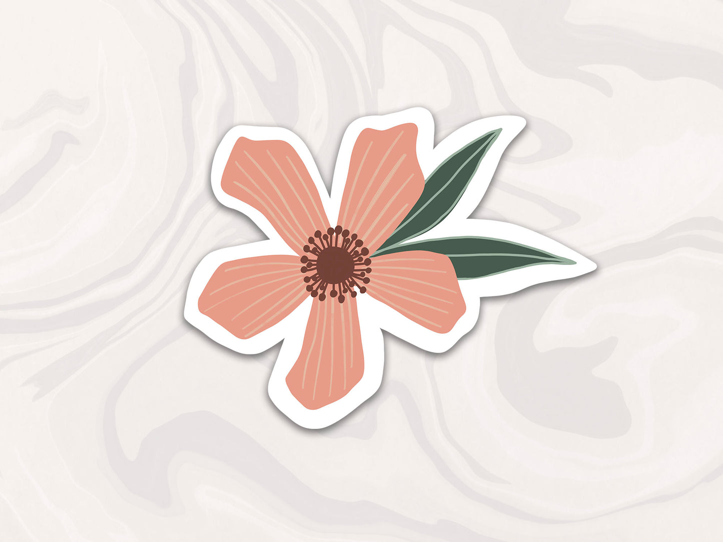 pink flower petal sticker