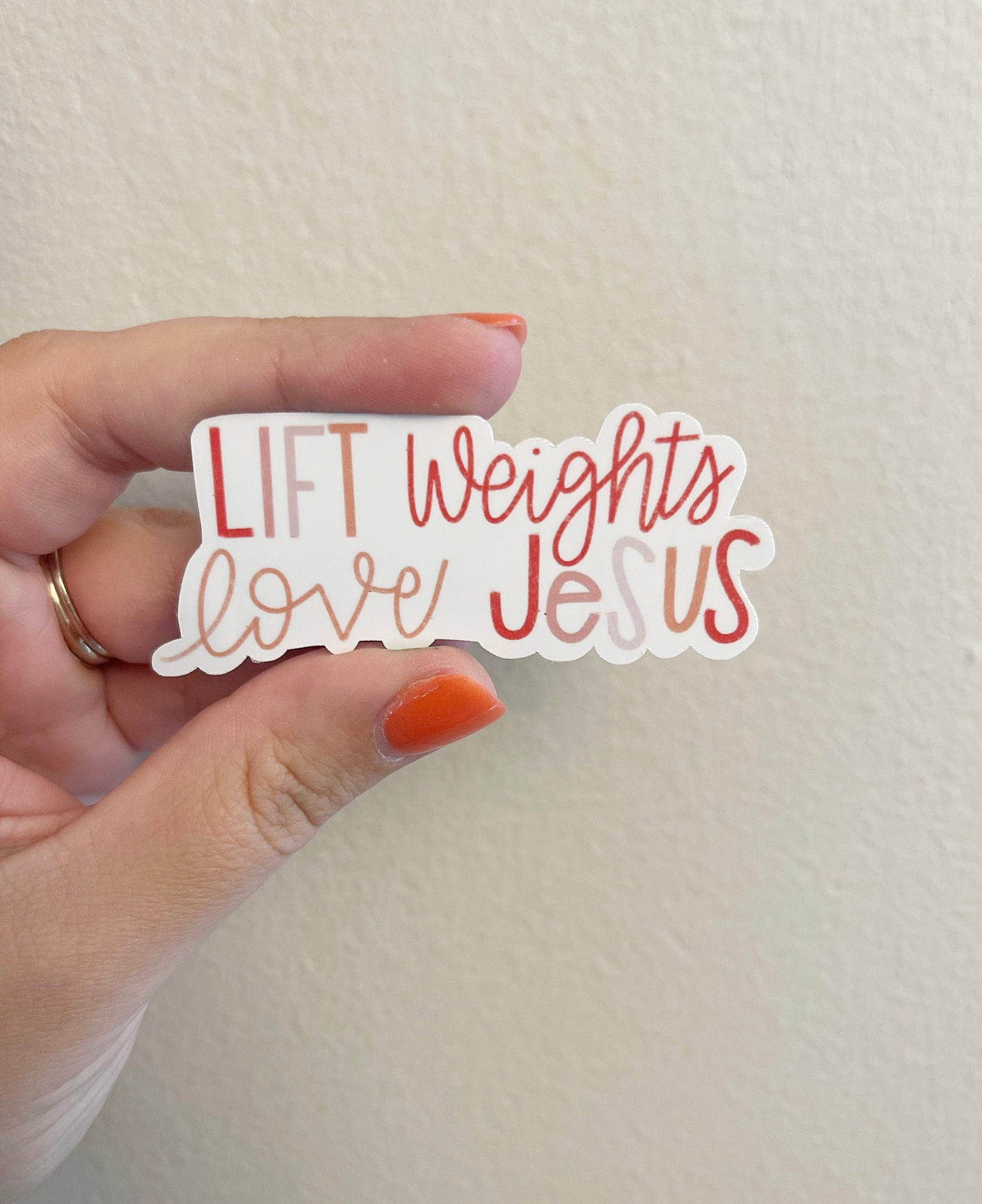 Lift Weights Love Jesus Vinyl Sticker