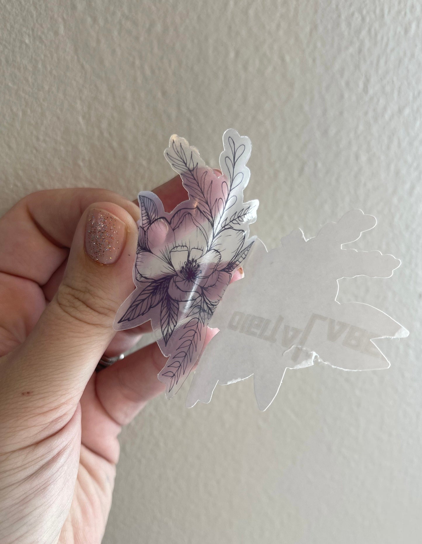 25 Transparent Flower Stickers Set of 25