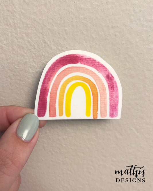 Pinks Watercolor Rainbow Sticker