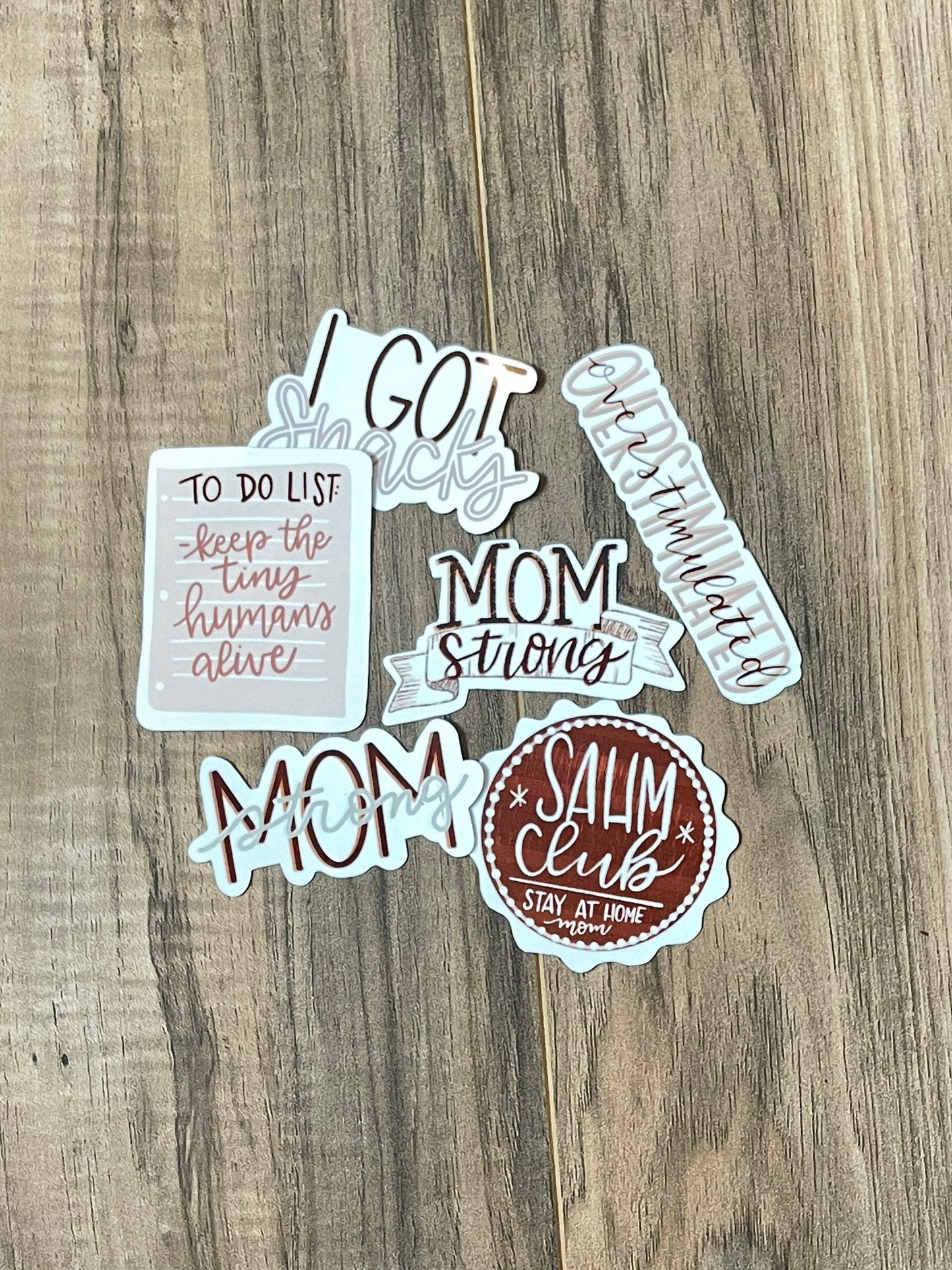 Neutral Colored Mom Sticker Set of 7