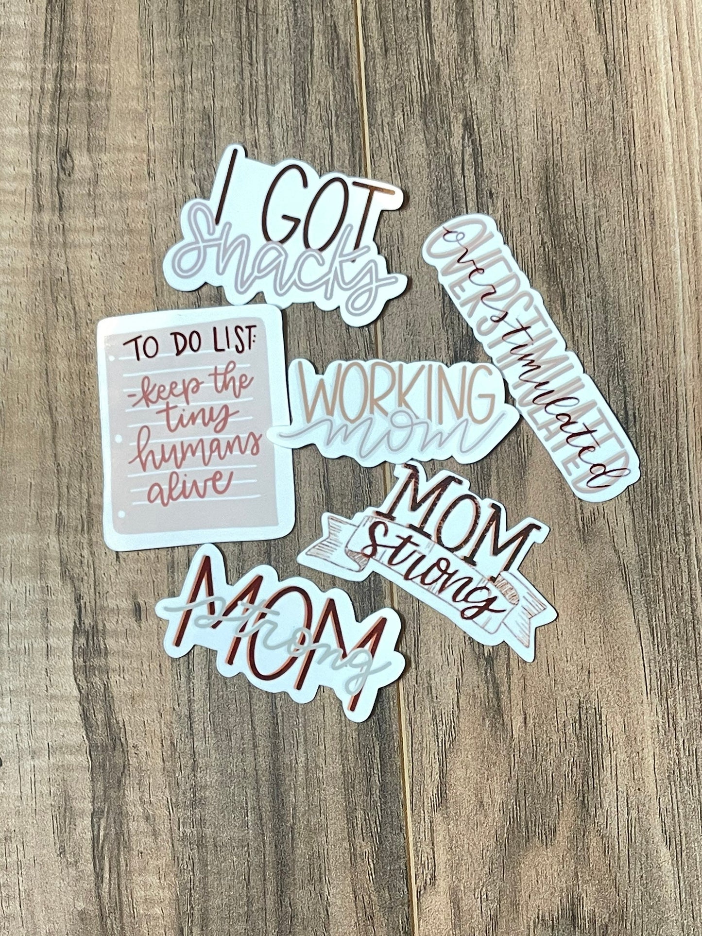 Neutral Colored Mom Sticker Set of 7