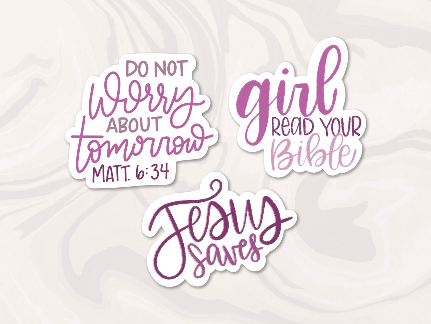 Purple Bible Sticker Set of 3