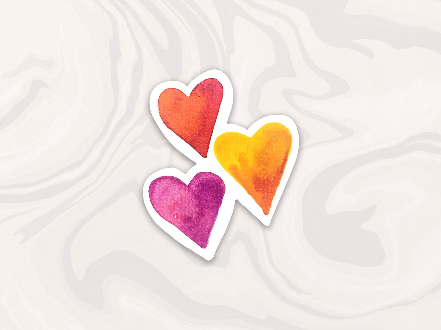 Watercolor Hearts Sticker