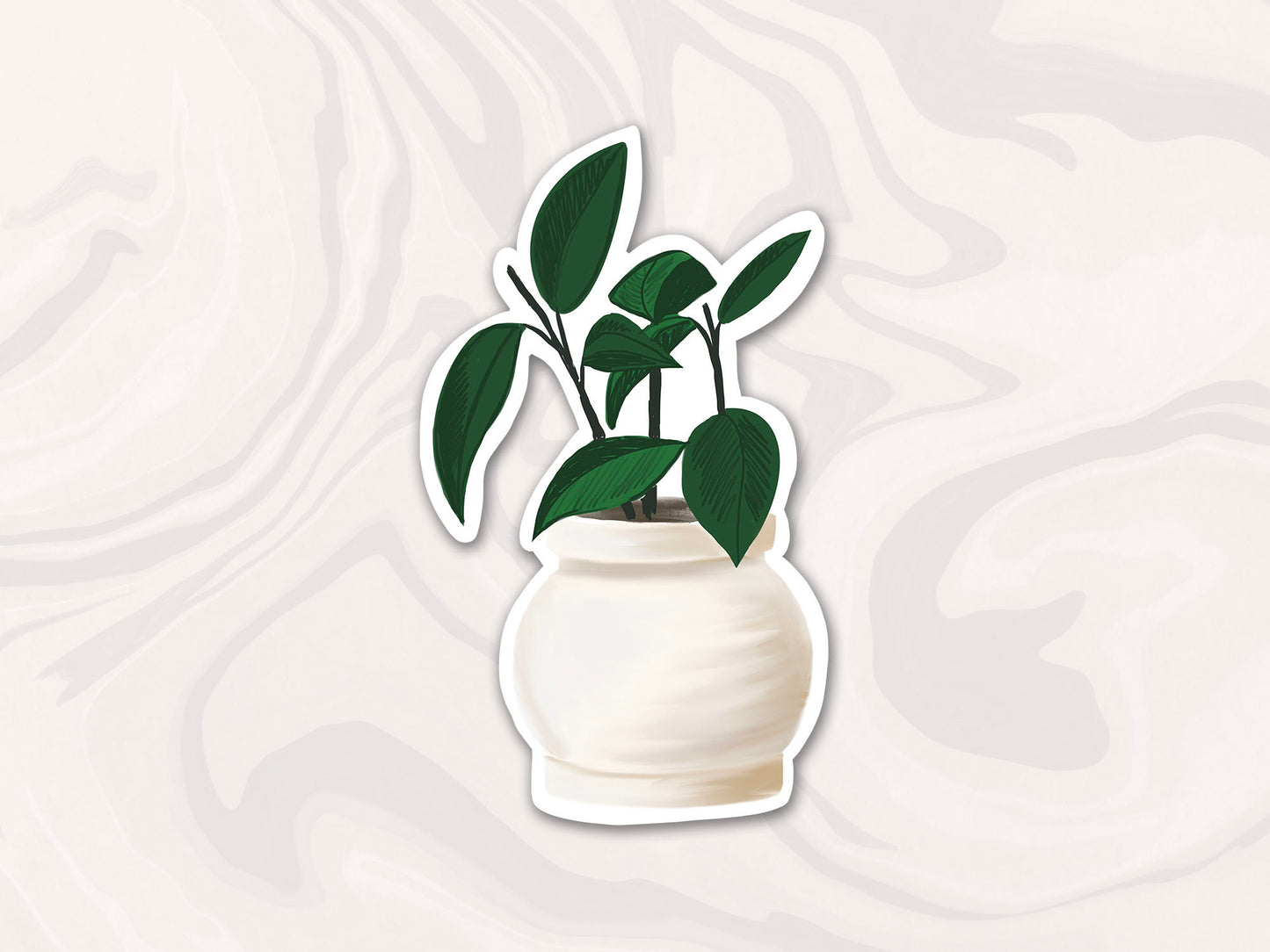 Rubber Plant Sticker