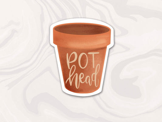 Pot Head Plant Lover Sticker